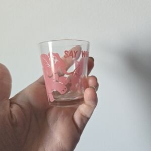 Hazel Atlas Say When Pink Elephant Shot Glass Vintage